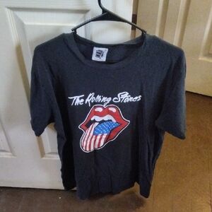 Vintage 1981 the Rolling Stones Black Tee with Red & Blue Tongue Logo